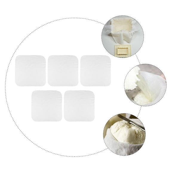 WHAMVOX  5 Pcs Cotton Gauze Soy Product Filter Cloth Practical Tofu Strainer White