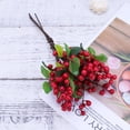 thumbnail image 1 of ROMANSENTIAL 5Pcs Red Artificial Berries PVC Picks for Christmas Flower Basket Decor, 1 of 8