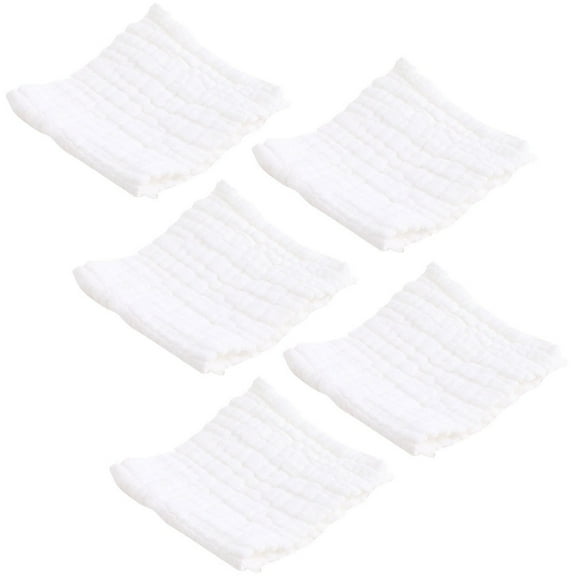 WHAMVOX 5 Pcs Diapers Newborn Cotton Gauze Diapers Baby 46X17cm White