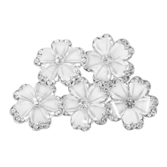 WHAMVOX 5 Pcs Fancy Buttons Flower-shaped Crystal Buckle Durable Exquisite Mother