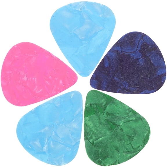 ROMANSENTIAL 5Pcs Bass Guitar Plectrums Celluloid Random Color for Musicians