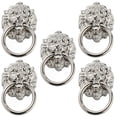 thumbnail image 1 of WHAMVOX 5 Pcs Knobs Lion Head Handle Shoe Cabinet Handles 7.00X4.00X1.00CM Silver, 1 of 8