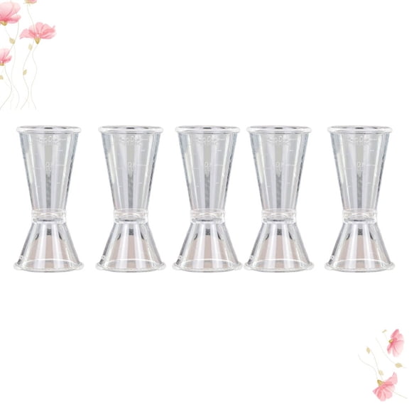 WHAMVOX 5-Piece Double-Ended Measuring Cups Set for Mixed Drinks and Cocktails, Accurate Liquid Measuring Tools