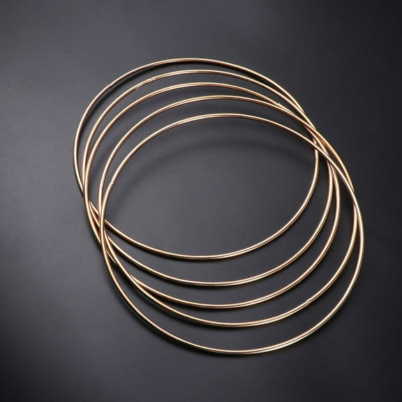SEWCHICS Metal Circle Rings for DIY Makers Art Projects Simple Design Golden Metal Hand Rings 5Pcs
