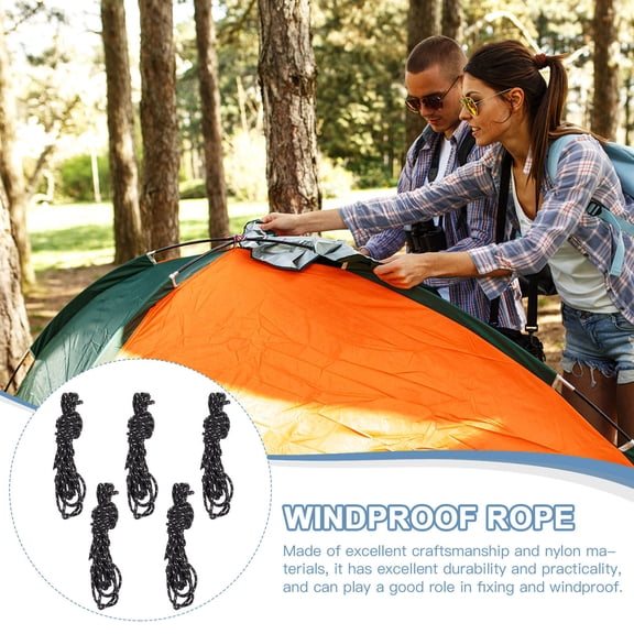 WHAMVOX  5 Pcs Reflective Tent Guy Ropes up Affordable Kit Windproof