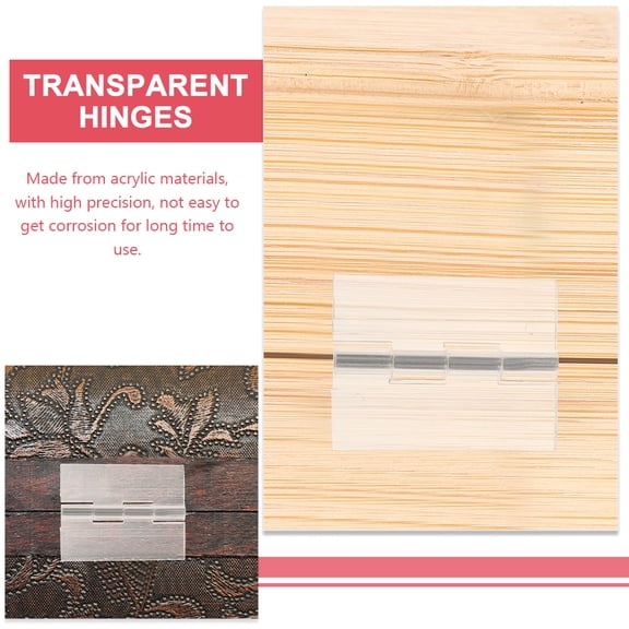 WHAMVOX 5 Pcs Self Adhesive Hinge Clear Hinges Self-adhesive
