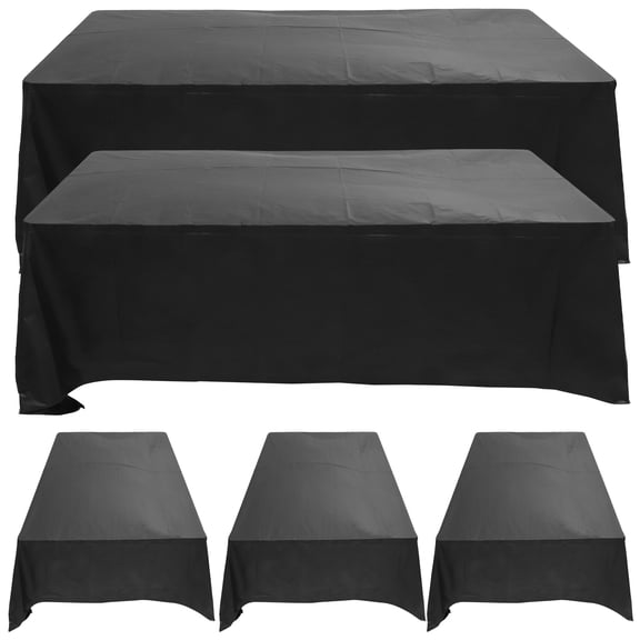 YSNOOWE Black Tablecloth Set 5 Pieces 72x54 Inches Fabric for Dining Table