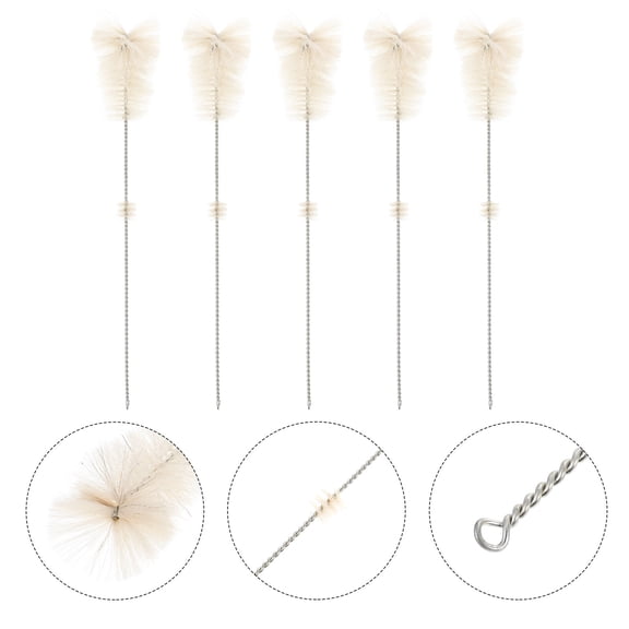 WHAMVOX 5 Pcs Tube Cleaning Flexible Brush Bottle Brushes Baby Beige