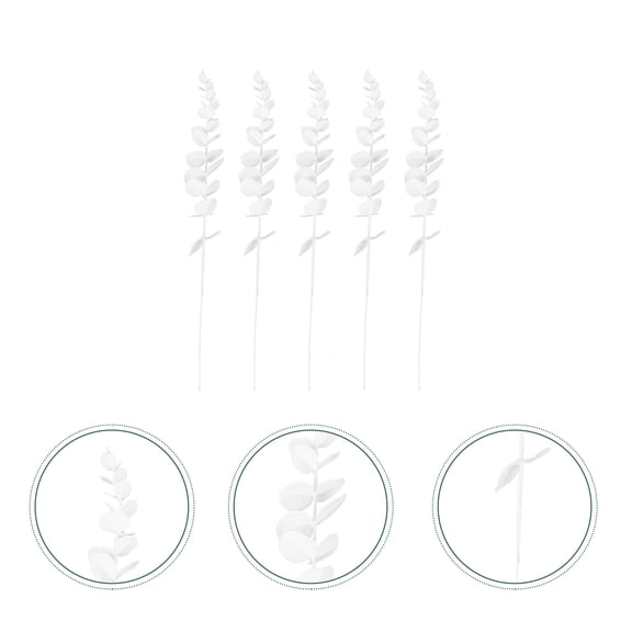 WHAMVOX 5 Pcs Wedding Plant Decorations Leaves Small Decorative White