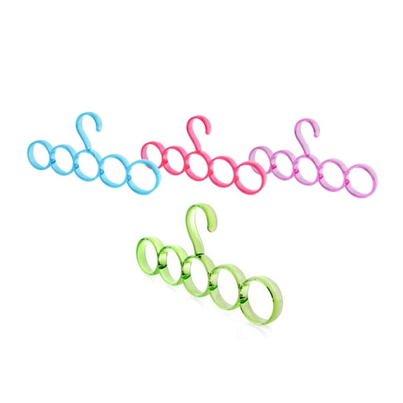 WHAMVOX 5 Rings Scarf Rack Random Color Hanger Hole Design