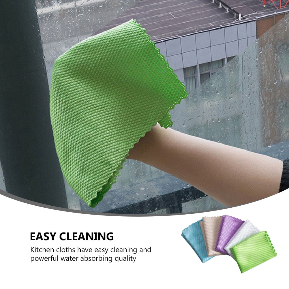 WHAMVOX 5 Sheets Fish Scale Cloth No Scratches Scouring Pad Fiber ...