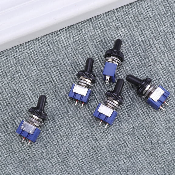 WHAMVOX 5 x On/Off Mini Small Toggle + Waterproof Cover 2P (Blue)