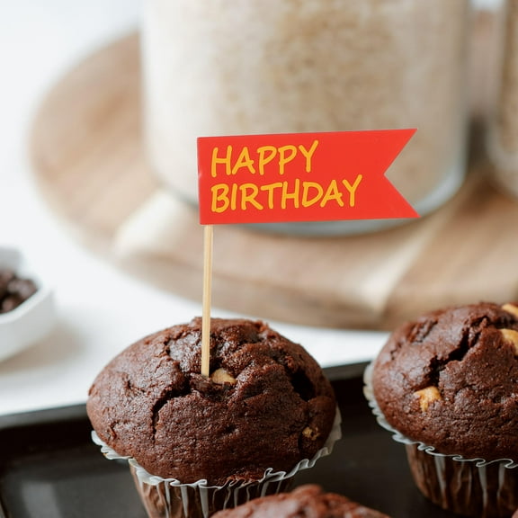 WHAMVOX 50 Assorted Color Birthday Cake Picks Paper Toppers for Creative Decoration at Parties 50Pcs