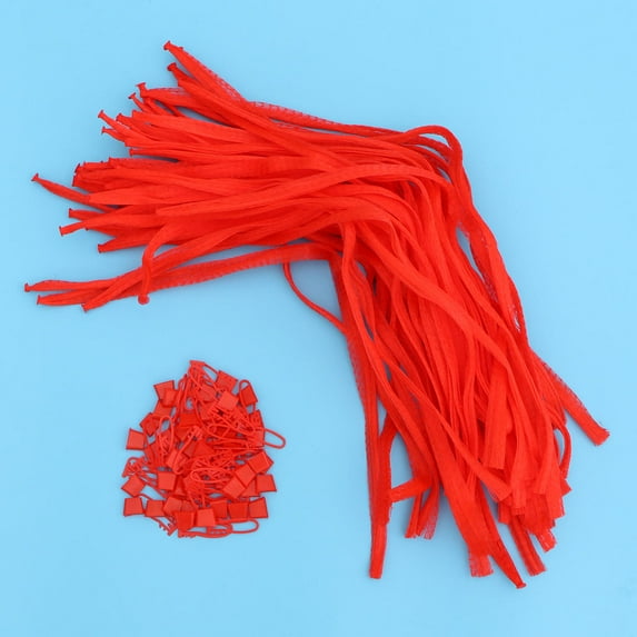 WHAMVOX 50 PCS Mesh Produce Bags Fruit Grocery Vegetable Shopping Red