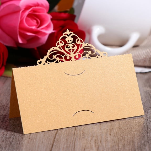 WHAMVOX 50 PCS Table Palce Card Place Guest Seating Gold Bride Golden