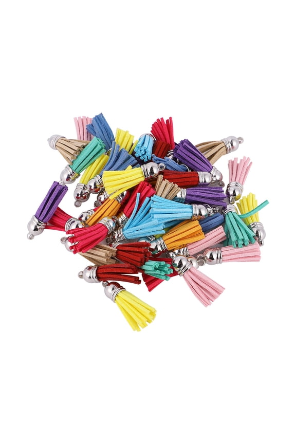 50-Pack Keychain Tags with Colorful Tassel Pendants, Key Accessories for Organizing Keys, Bags, and Personal Items