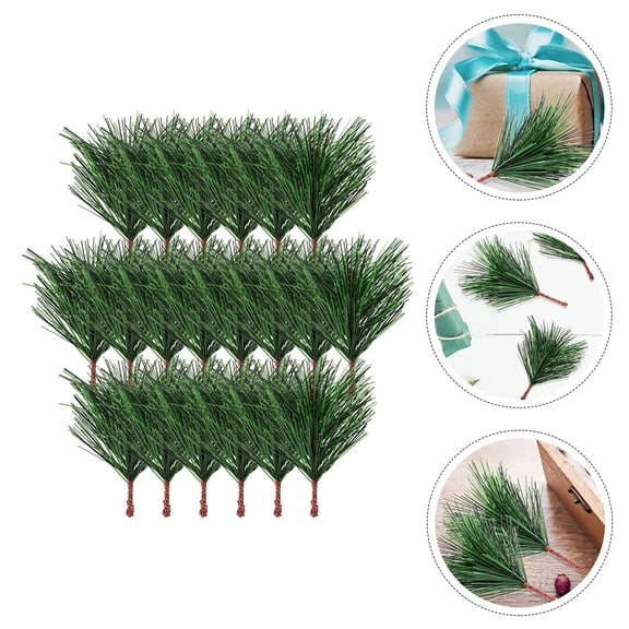 WHAMVOX  50 Pcs Artificial Pine Needles for DIY Wreath LED Decorative Green