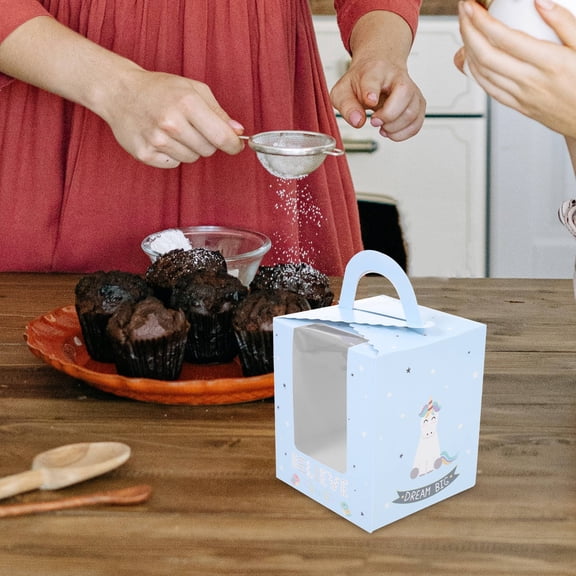 WHAMVOX 50 Pcs Cake Box Container Unique Gift Boxes Portable