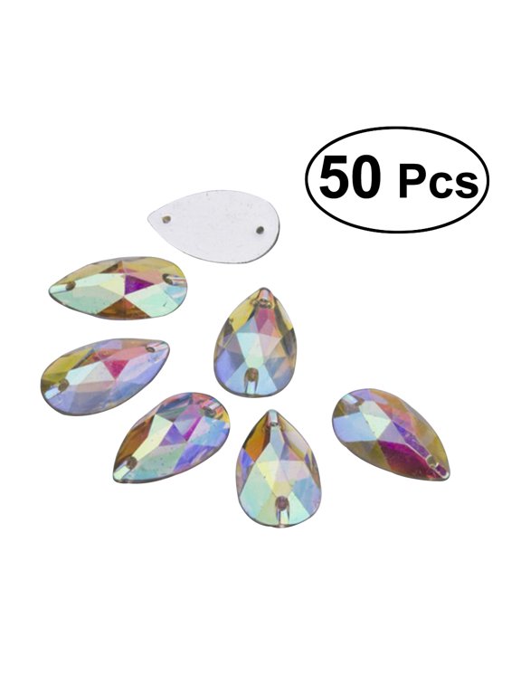 Resin Rhinestone Water Drops Multi Color Flatback for Costume Decoration 50Pcs