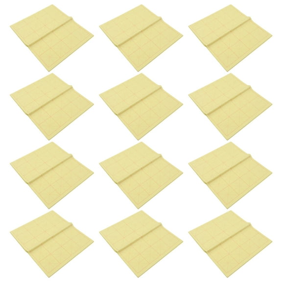 WHAMVOX 50 Pcs Grid Rice Paper China Calligraphy Writing Student Child Yellow