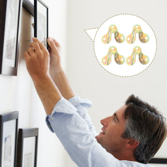 WHAMVOX 50 Pcs Keyhole Bracket Hangers Heavy Duty Picture Hanging Hooks