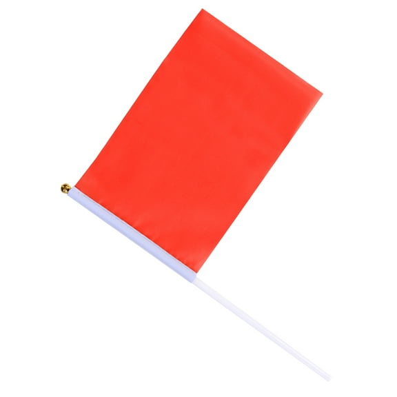 HOOWIFFY Festival Flags Handheld Flag Polyester Red Party Decoration 50Pcs