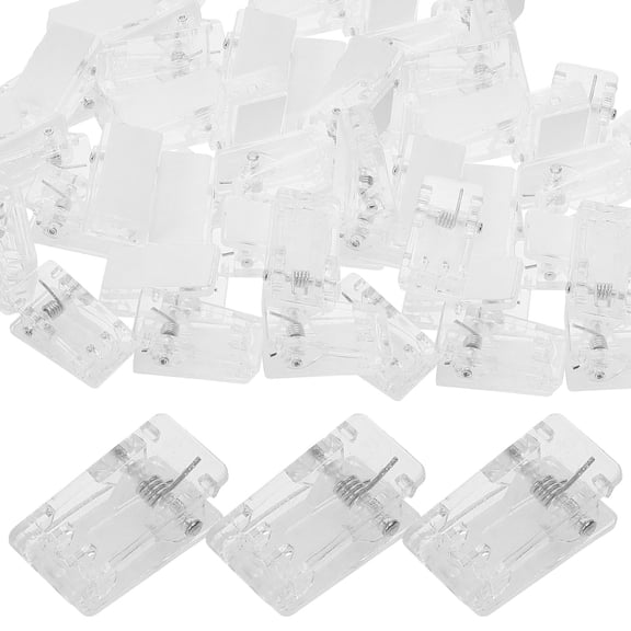 LITINKIMI Clear Plastic Spring Clips, 50 Pieces, 1 x 0.47 x 0.47 Inches, Versatile Craft Clips for Home, Office, School Use