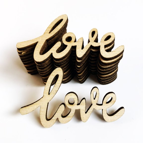 WHAMVOX 50 Pcs Small Wooden Word Love for Crafts Letter Planner Scrapbooking