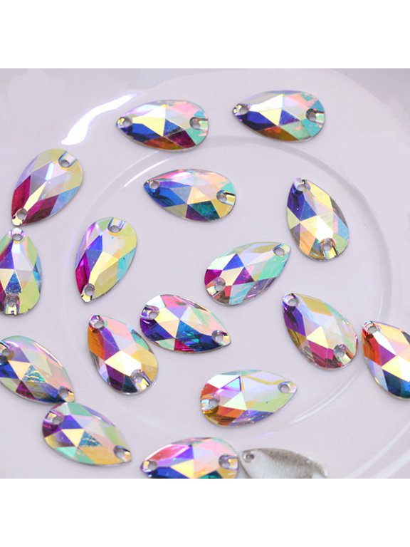 Gorgeous Multi Color Water Drop Resin Embellishments for Costumes 50Pcs