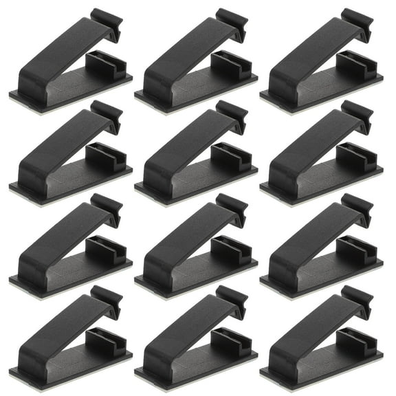 KHBUAB 50Pcs Cable Management Black Cable Fixing Clips for Desktop and Wall Use