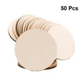 thumbnail image 1 of WHAMVOX  50 Pcs Wood Chips Circular Rustic Coaster Decorations Beige, 1 of 8