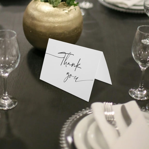 WHAMVOX 50 Sheets Assorted Thank You Card Bridegroom Bridesmaid 20.40X15.20X0.01CM White