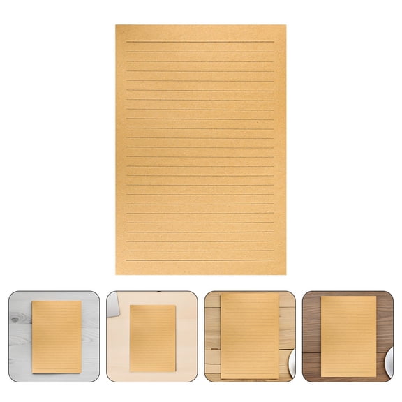 WHAMVOX 50 Sheets Retro Letter Paper Vintage Kraft Stationery With Lined For Writing Love Letters Office Notes Calligraphy Sketching Party Invitations A4