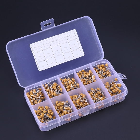ROMANSENTIAL 500Pcs Orange Electrolytic Capacitor Set with Value Markings for Electronic Equipment