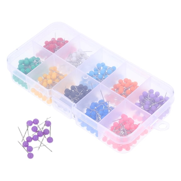WHAMVOX 500Pcs PP Flat Plastic Round Pin for Map Marking and Home Decoration