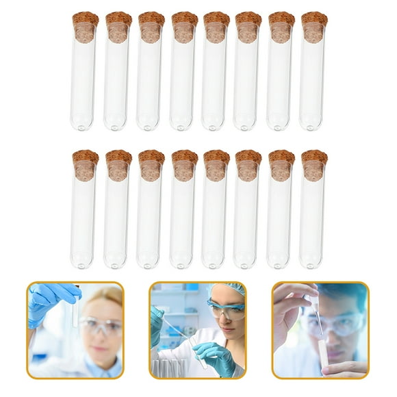 WHAMVOX 50Pcs Clear Test Tubes Plastic Cylindrical for Laboratory Use