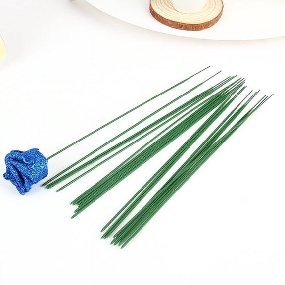 YSNOOWE Flower Wire Stems Green Floral Stem Wire for Craftsmen Floral Arrangement 50pcs