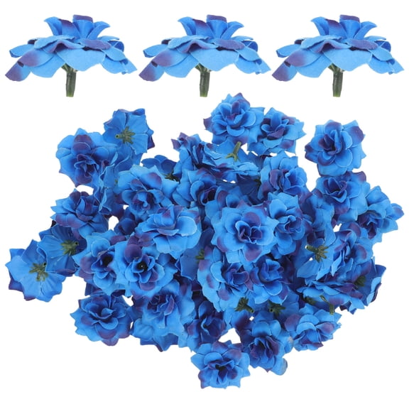WHAMVOX 50Pcs Simulated Rose Model Flannelette For Weddings Parties And Crafts Light Blue Silk Flowers