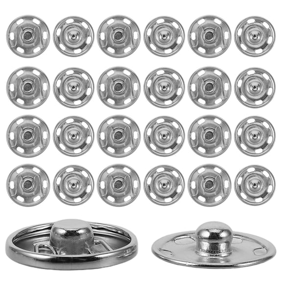 WHAMVOX 50Pcs Snap Buttons for Clothes Secure Closure Invisible Handsew Silver Metal Fasteners