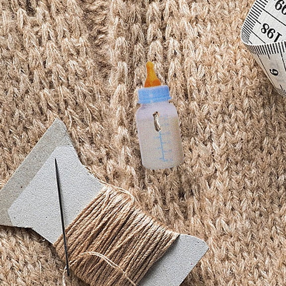 WHAMVOX 50Pcs Wooden Buttons Cute Wood Buttons DIY Clothing Buttons Nursing Bottle Shape Wood Buttons