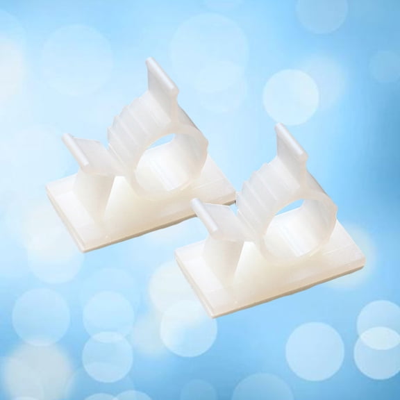 WHAMVOX 50pcs Adjustable Cable Clips Self Adhesive Wire Fixed Clips Cord Cable Wire Management Holder Clamps Organizer Wire Fasteners (White)