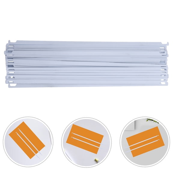 Luxshiny 50Pcs White Hanging File Hardware Metal Frame for Office Filing Systems