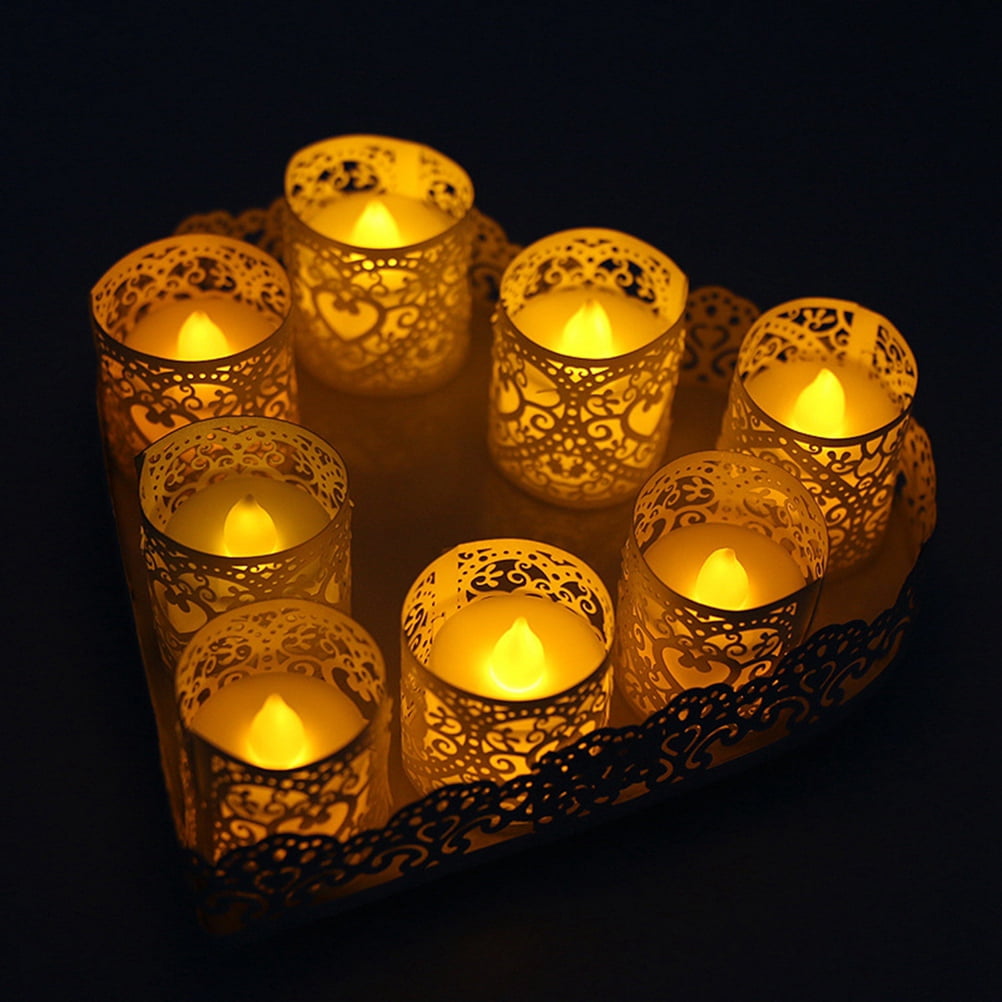 WHAMVOX 50pcs Hollow Out Candle Wrappers Decor Candle Shade Paper ...