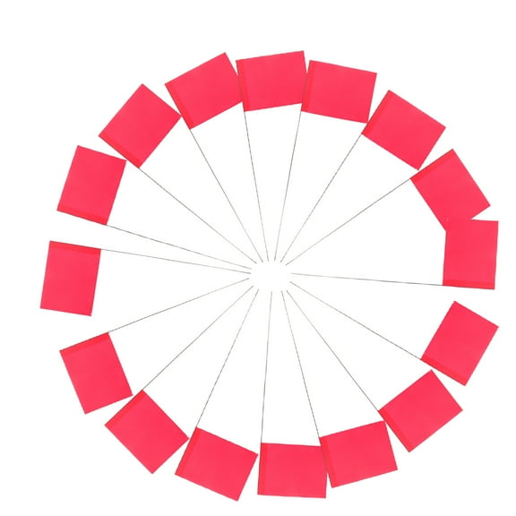 HOOWIFFY Red PVC Steel Wire Marking Flags for Garden, Lawn, Landscaping, and Outdoor Decoration Use