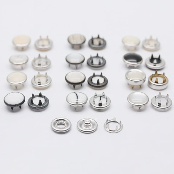 WHAMVOX 50pcs Metal Press Clothes Snap Fastener Sewing Fastener Clothing Accessories Press Button (Random Style)