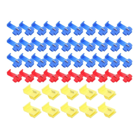 WHAMVOX 50pcs Quick Splice Wire Terminal Connectors Electrical T-tap Wire Connectors Kit