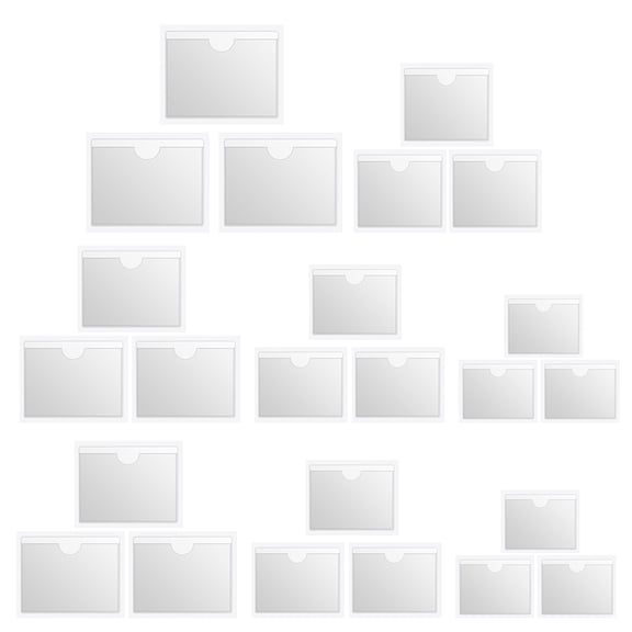 WHAMVOX 50pcs Self Adhesive Index Label Pockets Clear PVC Label Holders for Shipping Labels Warehouse Organization Business Cards Transparent and Easy to Apply and Remove