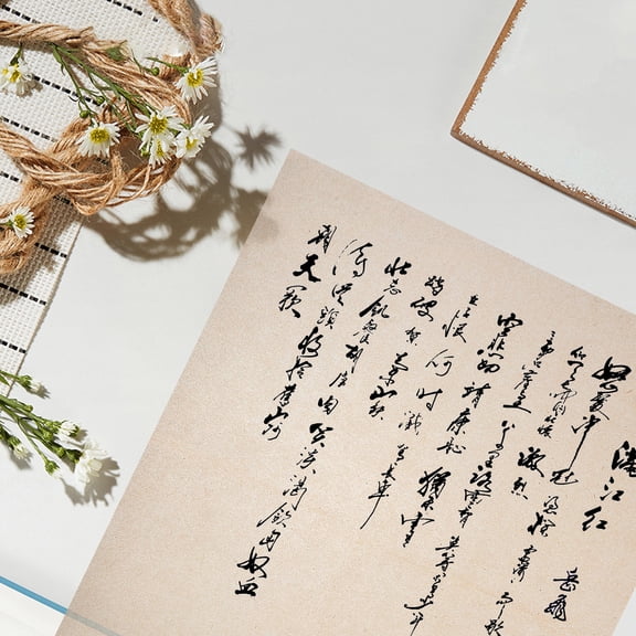 WHAMVOX 50pcs Semi-Ripe Xuan Paper Calligraphy Practice Sheets Breathable And Absorbent Rice Paper For Chinese Painting