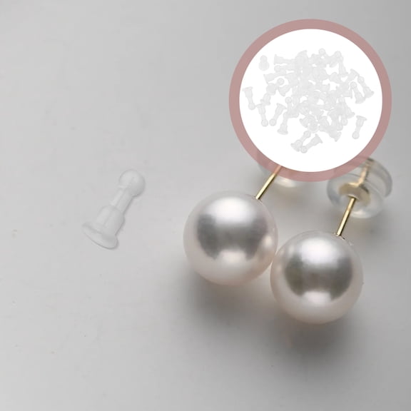 ROMANSENTIAL 50pcs Silicone Earring Backs for Studs, Soft Invisible Safety Stopper