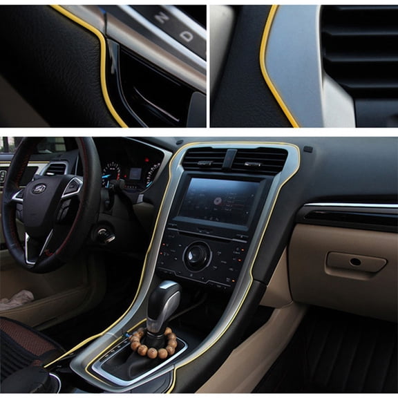 WHAMVOX 5M DIY Universal Automobile Car Motor Interior Exterior Decoration Moulding Trim Strip Line (Yellow)